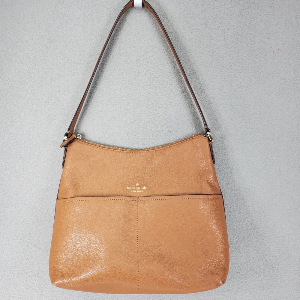 Kate Spade Shoulder Bag Bailey Tan Pebbled Leather Gold Hardware Hobo Purse